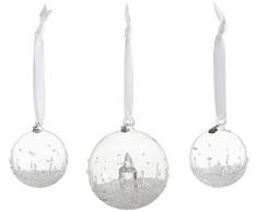 Swarovski Weihnachtskugel Set Figur, Kristall, Transparent, 13 x 11 x 11 cm, 3 -Einheiten