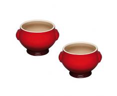 Le Creuset Suppenterrinen 2er-Set, je 600 ml, Steinzeug, Kirschrot