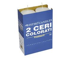 Cereria di Giorgio risthò Stumpenkerzen, Wachs, Weiß, 7 x 7 x 20 cm, 2 Einheiten