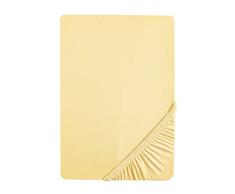 Biberna 77866/536/340 Jersey-Elastic Spannbetttuch / 90 x 190 cm - 100 x 220 cm / Farbe: hellgelb