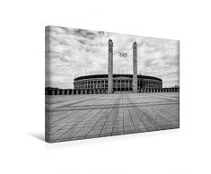 Calvendo Premium Textil-Leinwand 45 cm x 30 cm Quer, Olympiastadion | Wandbild, Bild auf Keilrahmen, Fertigbild auf Echter Leinwand, Leinwanddruck Orte Orte