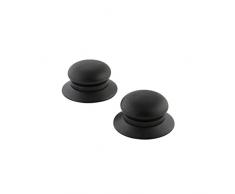 axentia Deckelknopf 2er Set schwarz, ideal geeignet für axentia Kochtöpfe, Schraubknopf als hitzebeständigem Kunststoff, spülmaschinengeeigneter Schraubknopf, Maße: ca. Ø 5 cm