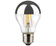 MÜLLER-LICHT Retro-LED Lampe Birnenform ersetzt 50 W, Glas, E27, 6.5 W, silber, 6 x 6 x 10.5 cm