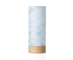 Pauleen Fantastic Triangle Tischleuchte max. 20W Tischlampe für E14 Lampen Nachttischlampe Weiß Blau 230V Stoff/Holz ohne Leuchtmittel 48003