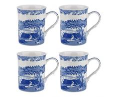 Portmeirion Home & Gifts Set mit 4 Tassen, Porzellan, blau/weiß, 8.5 x 12 x 10.5 cm