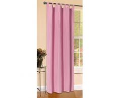 Vorhang Blickdicht Matte unifarbene Gardine mit Schlaufen. aus Edlem Microsatin Micofaser-Gewebe. 245x140, Pink, 20400