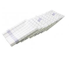 Gözze 10er Pack, Karo, 50 x 70 cm, 60029-50-5070 Geschirrtücher, Baumwolle, Weiß/Blau, 70x50x0.1 cm, 10-Einheiten