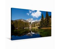 Premium Textil-Leinwand 75 cm x 50 cm quer Almsee - Filzmoos | Wandbild, Bild auf Keilrahmen, Fertigbild auf echter Leinwand, Leinwanddruck