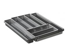 Rotho Domino Besteckkasten mit 7 Fächern, Kunststoff (BPA-frei), anthrazit, (39,7 x 34,1 x 5,1 cm)