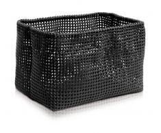 Möve Tube Rechteckiger Korb 16,5 x 28 x 18 cm aus formbarem Kunststoff, Black