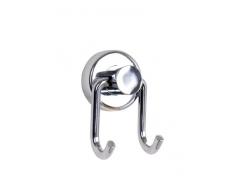 WENKO 17820100 Power-Loc Wandhaken Duo Sion, Haken, Befestigen ohne bohren, Stahl, 4.2 x 7 x 4 cm, Chrom