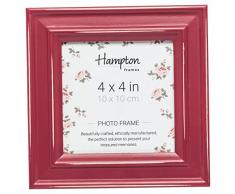 Hampton Frames Bilderrahmen, quadratisch, Shabby Chic, Holz, Himbeere, 4x4 (10x10cm)