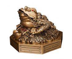 Feng Shui Dekofigur Geldfrosch aus Kunstharz mit drei Beinen Kröte / Reichtum Frosch Large bronze
