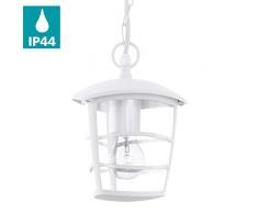 EGLO Außen-Hängelampe Aloria, 1 flammige Außenleuchte, Pendelleuchte aus Aluguss und Kunststoff, Farbe: Weiß, Fassung: E27, IP44