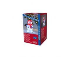 Konstsmide 6173-203 LED Acrylfigur Schneemann mit Ski / für Außen (IP44) / 24V Außentrafo / 24 kalt weiße Dioden / transparentes Kabel