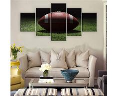 Peacock Jewels Premium Qualität Leinwand gedruckt Wall Art Poster 5 Stück/5 Panels Wand Dekor Malerei, Home Decor Bilder – gespannt Medium fußball