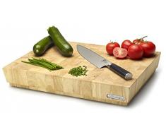 Continenta Profi Hackblock aus hochwertigem Gummibaum Stirnholz, massive HolzwÃ¼rfel einzeln verleimt, Profi QualitÃ¤t Schneidebrett, 40 x 30 x 7,3 cm