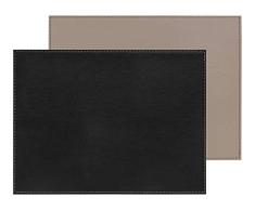 Freeform Duo rechteckig, schwarz/Taupe Platzset, Kunstleder, One Size
