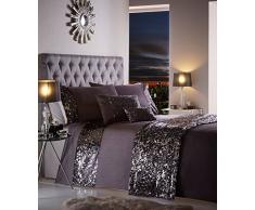 Dazzle Glamorous Pailletten-Bettwäsche-Set, 100 % Polyester, anthrazit, Doppelbett