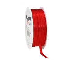 Präsent - SATIN Geschenkband - rot - 50-m-Spule 6 mm