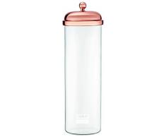 Bodum Classic Vorratsglas mit Metalldeckel 1,8 L, Glas, Pink, 12.5 x 12.5 x 26 cm