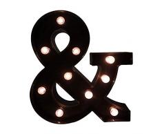 Glintee LED-Lichterkette mit schwarzem Alphabet für Hochzeit, Zuhause, Party, Bar, Dekoration, batteriebetrieben, Buchstaben-Dekor Art Deco Letter-&