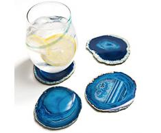 amethya natur Sliced Achat Untersetzer Tasse Matte mit Gummi Bumper. Top Qualität Made in Brasilien (ca. Größe: 8,9–10,2 cm Set von 4)