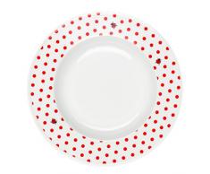 Feinkost Käfer GmbH 103152 Geschirr, Porzellan, Weiß/Rot, 23 x 23 x 4 cm, 1 Einheit