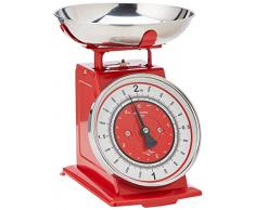 Küchenprofi Waage Nostalgie rot Küchenwaage, Edelstahl, 22 x 22 x 25.5 cm, 6-Einheiten