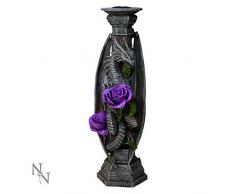 Nemesis Now Anne Stokes Kerzenhalter aus Kunstharz, 25 cm, Grau, Einheitsgröße