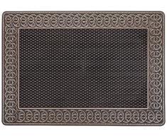 CarFashion 257204 PUR|DuraClean – Fussmatte | Türmatte | Fußabtreter | Schmutzfangmatte | Sauberlaufmatte | Eingangsmatte | für Innen und Aussen | Bronce-Metallic Oberfläche | Scraper-Noppen | Größe ca. 78 x 55 cm