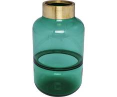 Kare 61781 Vase Positano Belly Grün 28cm, Glas, Messing lackiert