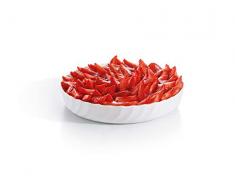 Luminarc 06965 Tarteform rund Trianon 26 cm Backform Bratbräter Hartglasgeschirr Glasbräter Ofenform Auflauform Hartglas Backoffen Mikrowellen-Spülmaschinenfest weiß modern, Glas