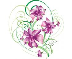 INDIGOS 4051719735680 Wandtattoo MF199 atemberaubendes Tribal Ranke Pflanze Blume Hibiskus 60 x 55 cm