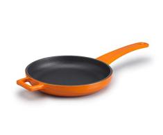 Pentole Agnelli SLOWCOOK Bratpfanne mit Griff aus Gusseisen 16 cm Arancione