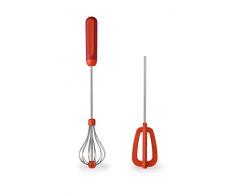 Lékué Schneebesen Set 2 Stück in rot, Silikon, 33 x 5.5 x 6 cm, 2-Einheiten