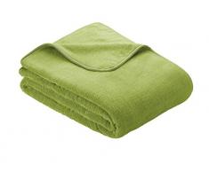 Kuscheldecke s.Oliver 3612 / premium Feecedecke hellgrün / unifarbene Markendecke 150x200cm / aus hochwerigem Polyester / eingefasst mit einem sehr edelen Band