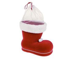großer Nikolausstiefel zum Befüllen, Kunststoff beflockt mit Plüsch und Samt