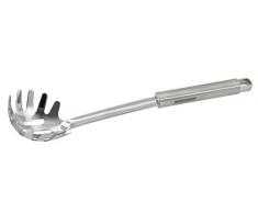 Fackelmann Spaghettilöffel 31 cm VIA MONTENAPOLEONE, Nudellöffel aus Edelstahl (Farbe: Silber), Menge: 1 Stück