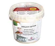 Rayher 34152000 Kreativ-Beton, Eimer 1 kg, hellgrau, Bastelbeton, Beton zum Basteln, Beton zum Gießen, Betonpulver zum Gießen, staubarm, gebrauchsfertig, mit Wasser anrühren