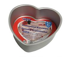 PME HRT062 Herzförmige Backform aus eloxiertem Aluminium, 152 x 76 mm tief, Silver, 15.2 cm