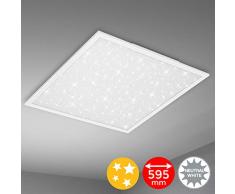 Briloner Leuchten LED Panel, Deckenlampe inkl. Sternendekor, 4.100 Lumen, 4.000 Kelvin, 38 Watt, Weiß, 595x595x60mm (LxBxH)