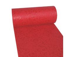 Dekoflor Tischband Tischläufer Tischdeko einzigartiges Herzen Design (Wasserfest, Lotuseffekt, samtige Oberfläche, 5 m Rolle, 30 cm Breite, 100% Nylon), Rot