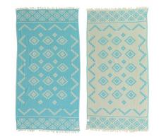 Bersuse Teotihuacan Handtuch, 100 % Baumwolle, zweilagig, 94 x 178 cm, Türkis