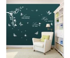 Walplus Schmetterlinge Wein Leran Live Hope Zitat WeiÃer Wand Aufkleber Papier Mauerkunst Sticker Dekoration Wohnzimmer