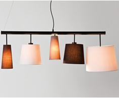 Kare Design Hängeleuchte Parecchi Black 140, moderne Stofflampenschirme (Schwarz, Weiß, Grau, Braun) Pendelleuchte für Esstisch, Design Wohnzimmerlampe (H/B/T) 160x152x50cm
