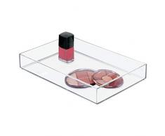 iDesign Aufbewahrungsbox für Bad, Küche oder Büro, extra große Schubladenbox aus BPA-freiem Kunststoff, stapelbarer Kosmetik Organizer für Schminke, durchsichtig, XL: 20,3 cm x 30,5 cm