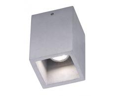 Trio Leuchten 606600178 Cube A++ to E, Deckenleuchte, GU10, betonfarbig, 10 x 10 x 15 cm