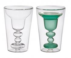 Bitossi Home BHV12672 Set 2 Margarita-Gläser Cocktail, aus Borosilikatglas doppelter Boden
