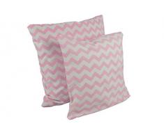 1buy3 Kissenbezug Chevron rosa 50cmx 50cm aus 100% Baumwolle mit Reißverschluss